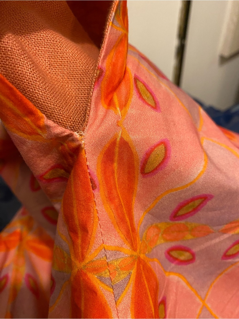 Romualda Linen Cotton Geometric Print Boxy Top S Art To Wear Coastal Resort - Picture 8 of 9